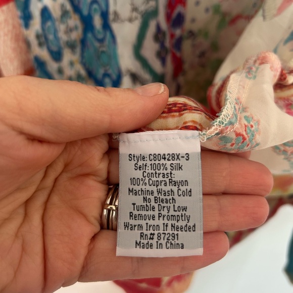 Johnny Was Patchwork Floral Embroidered Kimono 100%silk - Picture 7 of 9